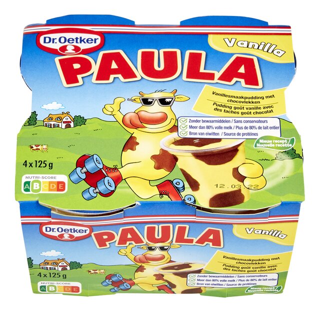 Pudding vanille-choco Paula 125gx4