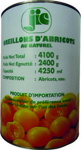 Demi-abricots à l'eau ±166p 4,1kg