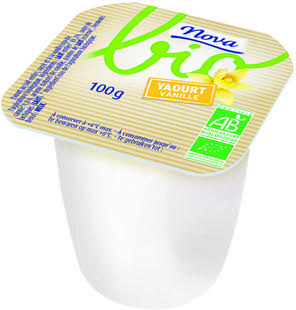 Yaourt bio sucré aromatisé à la vanille 100gx4
