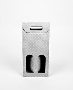 Boîte bouteille 18x9x38cm gris 2 bouteilles