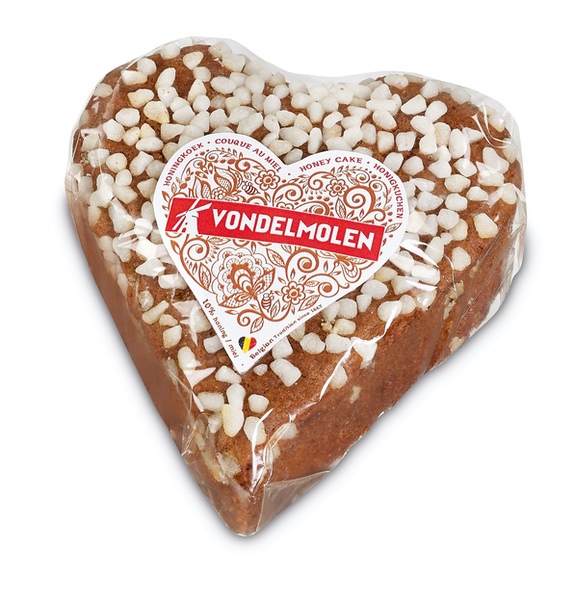 Peperkoek hart met honing en parelsuiker 250g