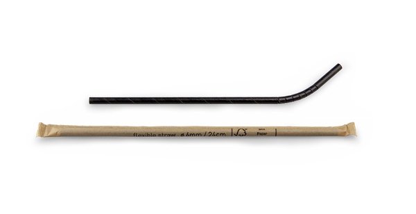 Buigrietje papier FSC zwart 6mm/24cm ind.ve.200st