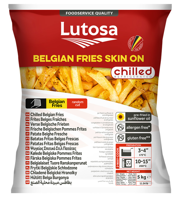 Belgische frieten met schil vers/voorgebakken 5kg