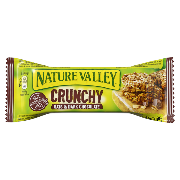 Crunchy reep haver en pure chocolade 42g