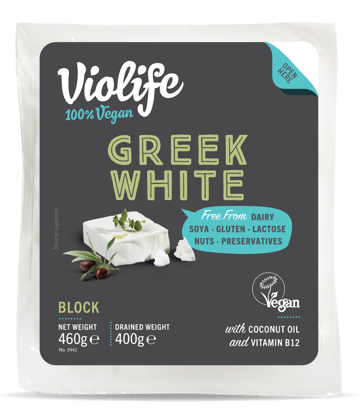 Greek white block vegan 400g