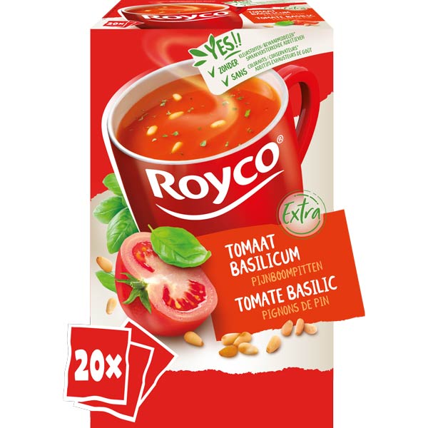 Tomaat basilicum met pijnboompitten 20st