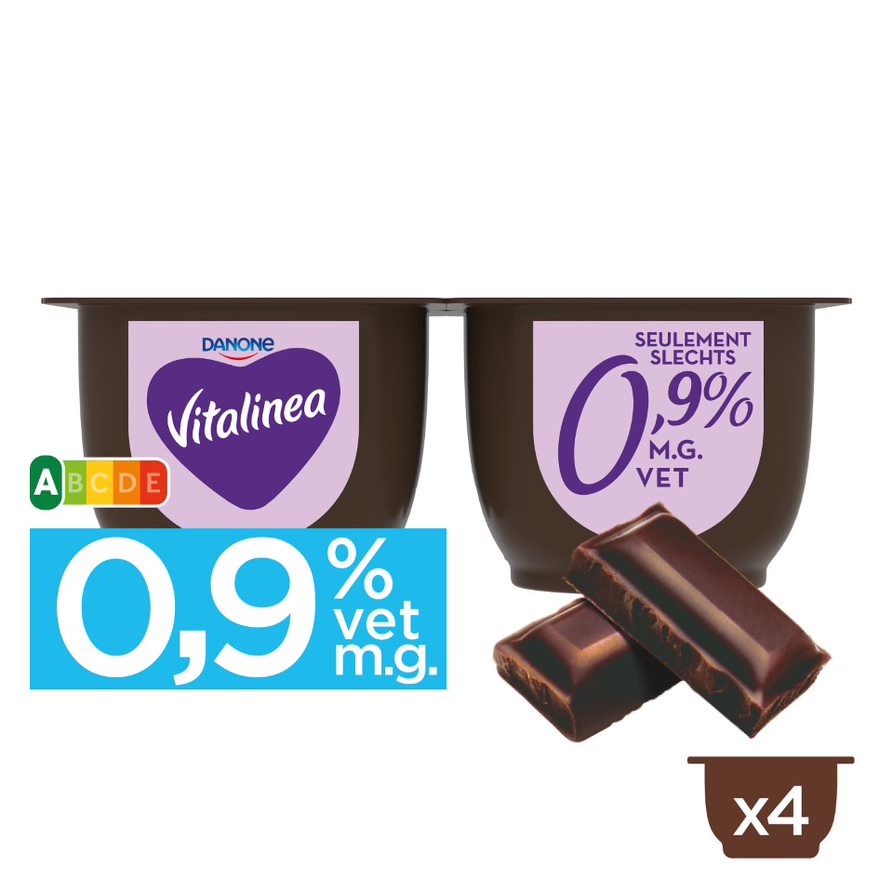 Vitalinea roomdessert chocoladesmaak 120gx4