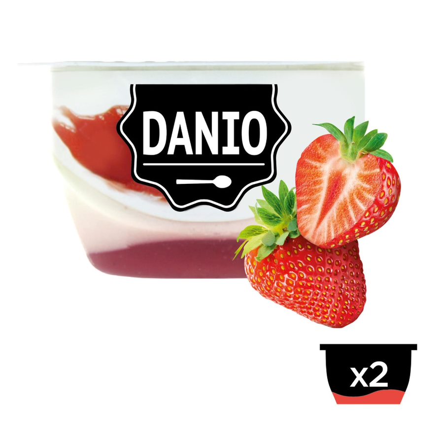 Danio fromage fouetté à la fraise 125g x2