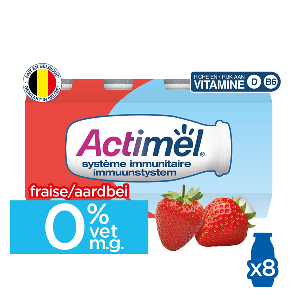 Actimel fraise 0% 100gx8