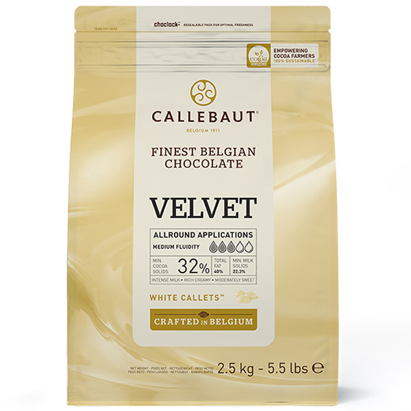 Callets Velvet van witte chocolade 32% 2,5kg