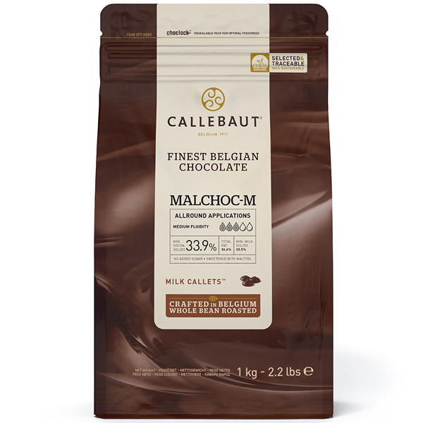 Callets chocolat au lait maltitol 34% 1kg