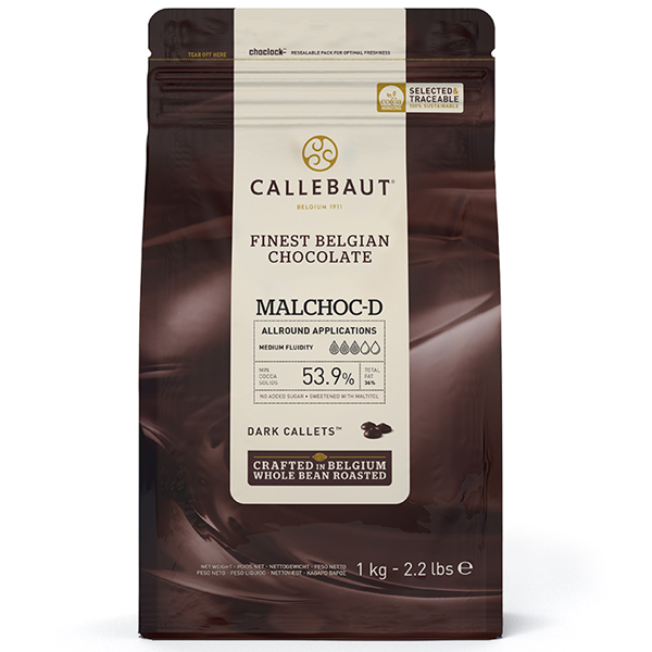 Callets donkere chocolade maltitol 54% 1kg