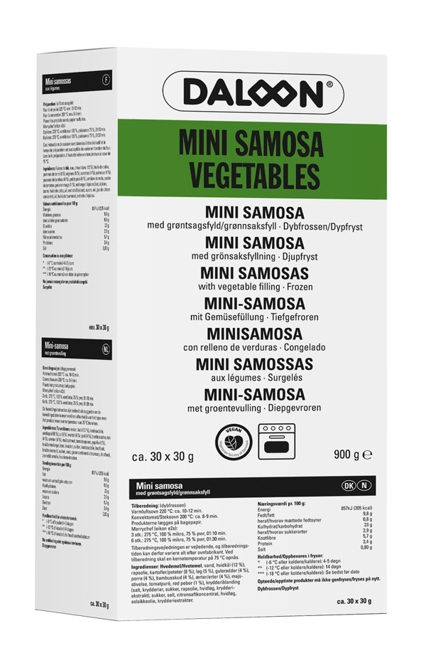 Mini samossas aux légumes 30gx30
