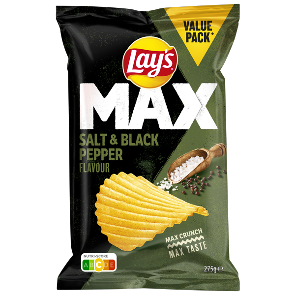 Chips Lay's MAX salt & black pepper 275g