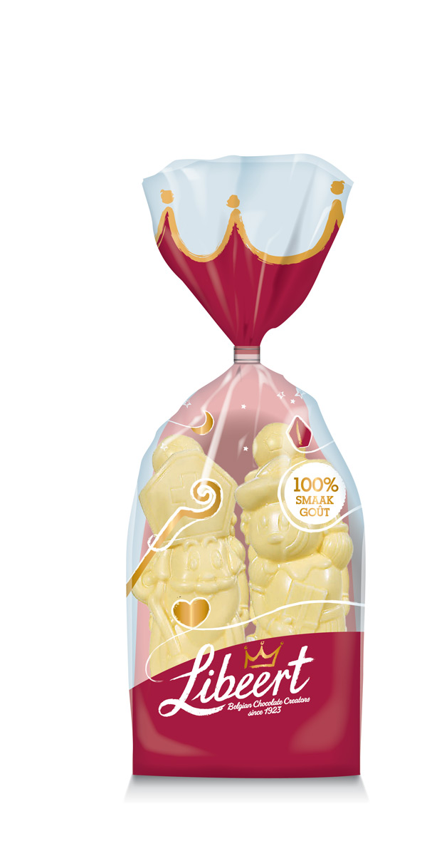 Sint/Piet figuren witte chocolade COH MB 135g