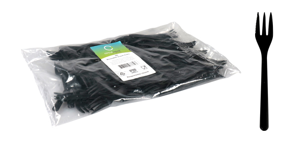 Reusable snackvork PP zwart 130mm 50st
