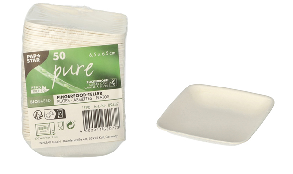 Fingerfood schaal rechth. suikerriet wit 65mm 50st