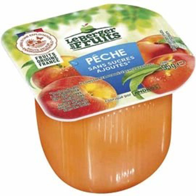 Purée de péches sans sucre ajoutés 95gx72