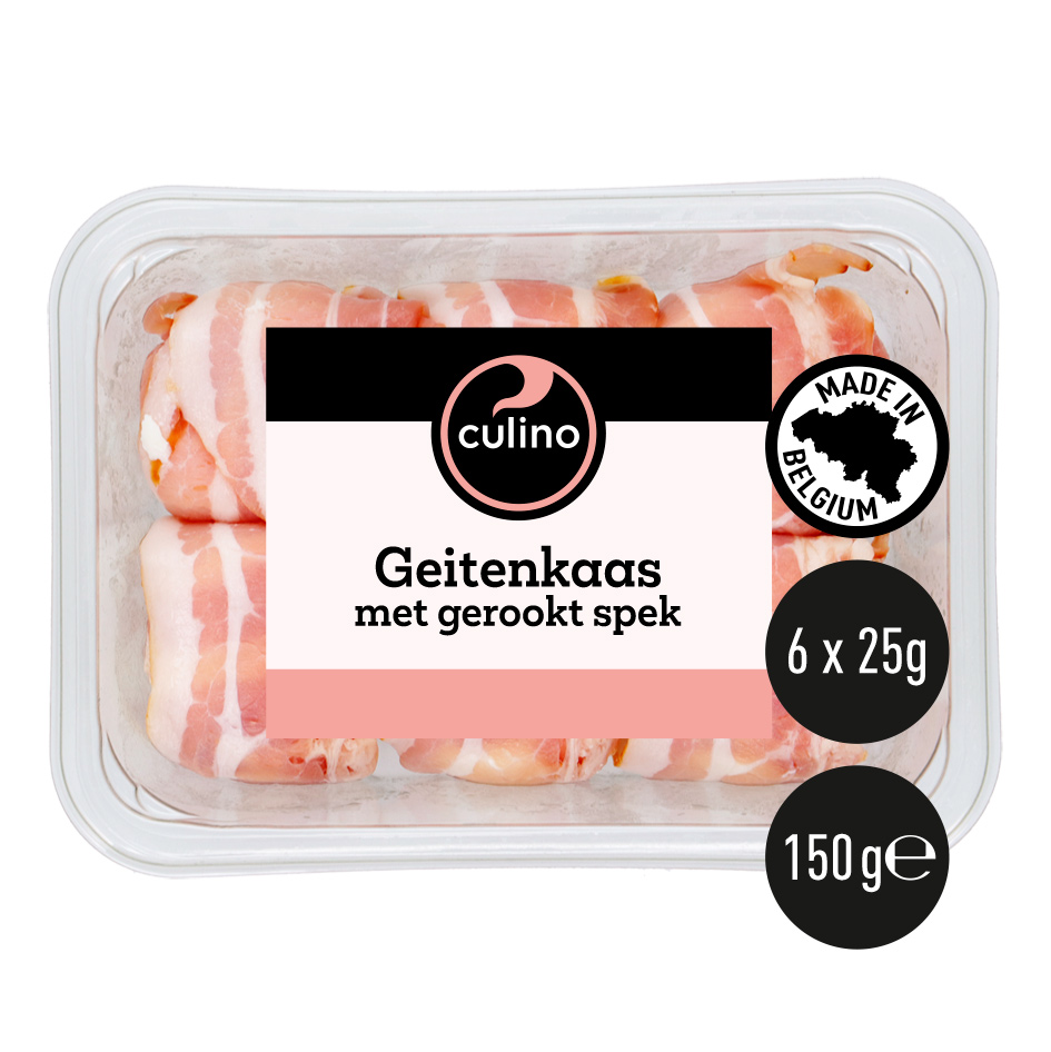 Geitenkaas met gerookt spek 25gx6