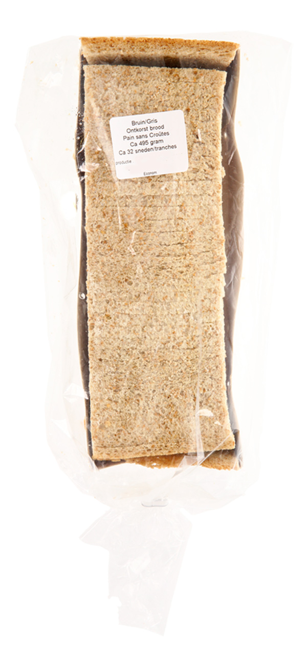 Bruin brood zonder korst gesneden 495gx14