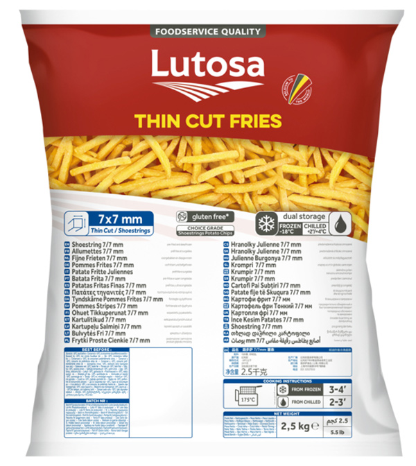Frieten fijn voorgebakken 7mm 2,5kg