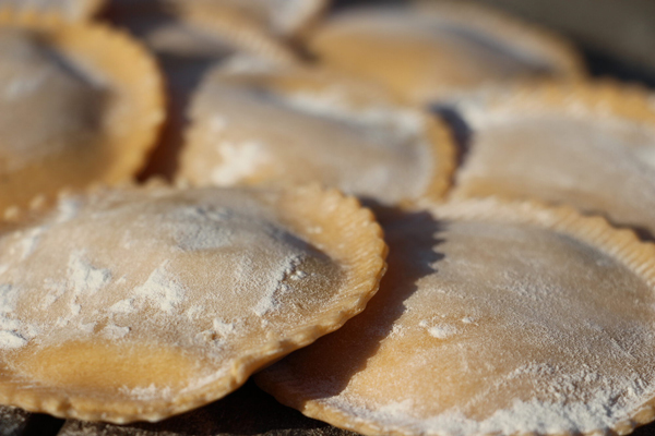 Ravioli tong met grijze garnalen 36gx30