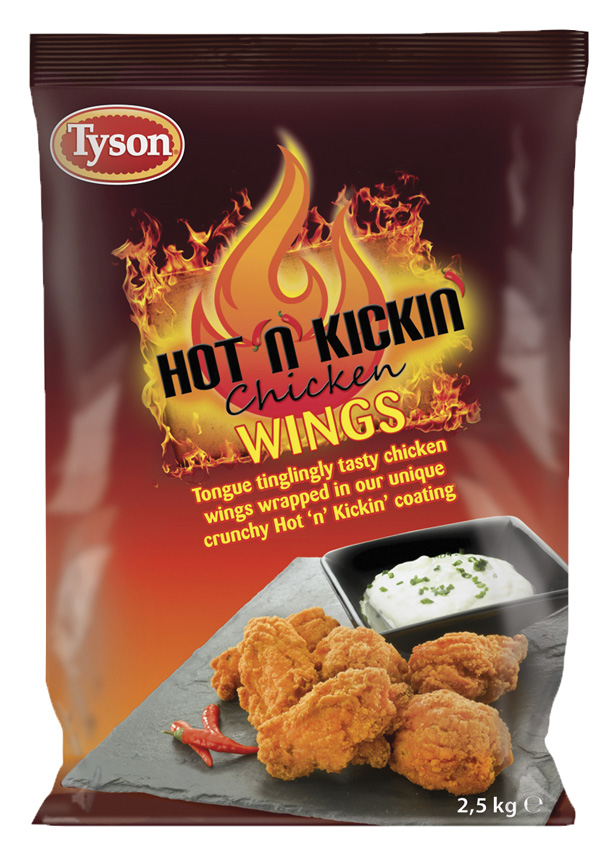 Hot'n'Kickin Chicken Wings 40-75g ±43st 2,5kg