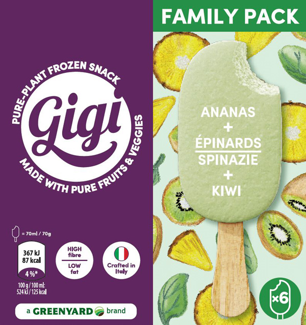 Ijs kiwi-spinazie-ananas 70gx6