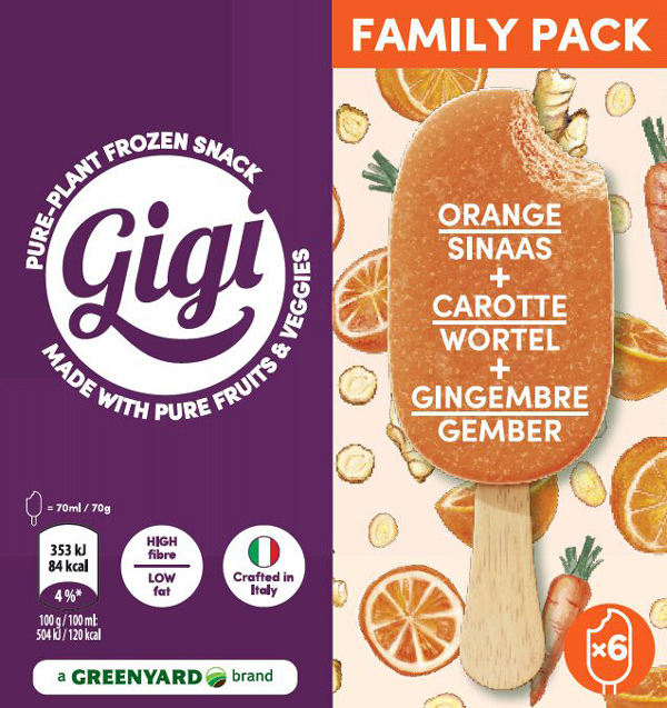 Ijs sinaasappel-wortel-gember 70gx6