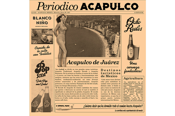 Newspaper Acapulco vetvrij 1000st