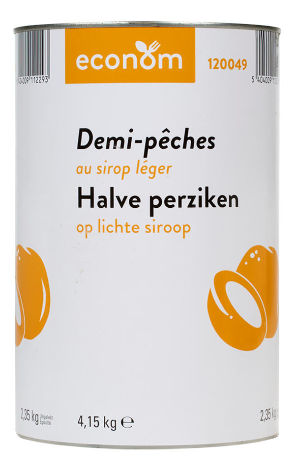 Halve perziken op lichte siroop 4,15kg
