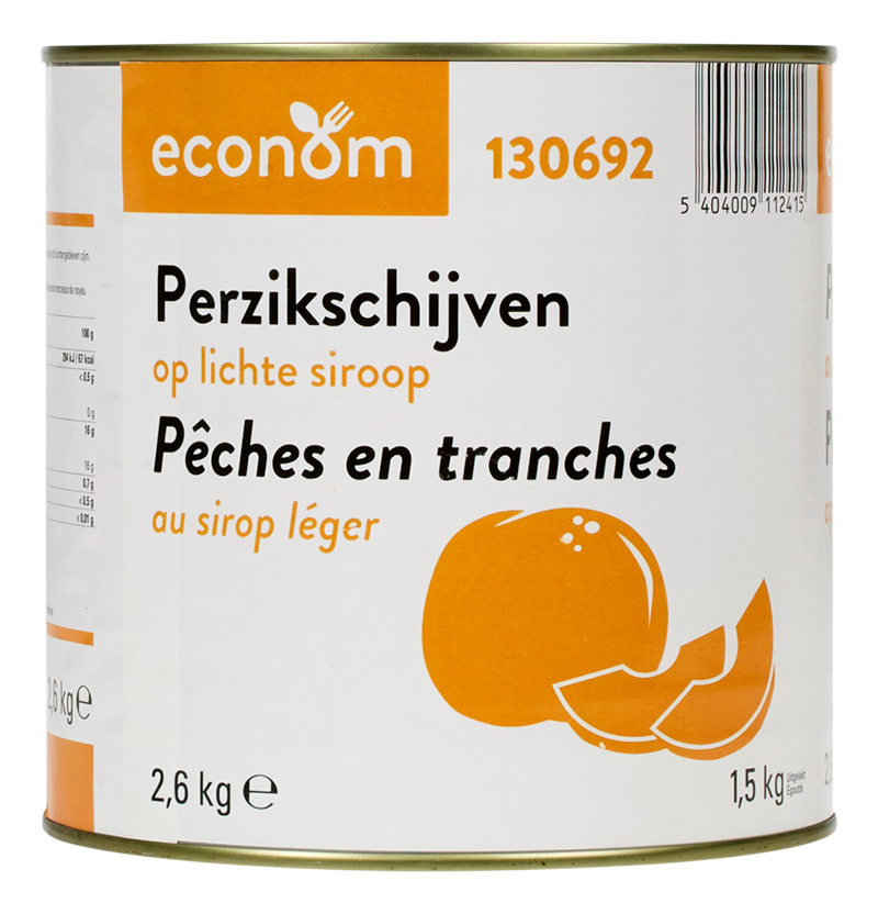 Perzikschijven op lichte siroop 2,6kg