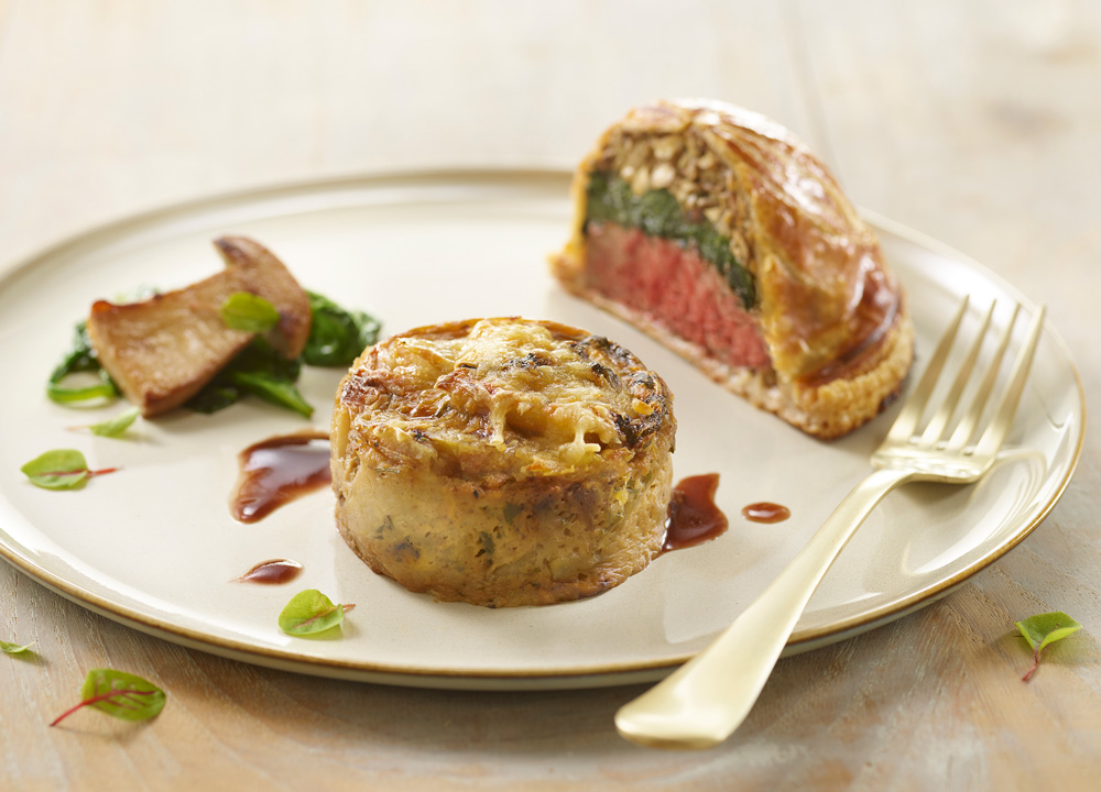 Aardappelgratin met eekhoorntjesbrood 100gx20