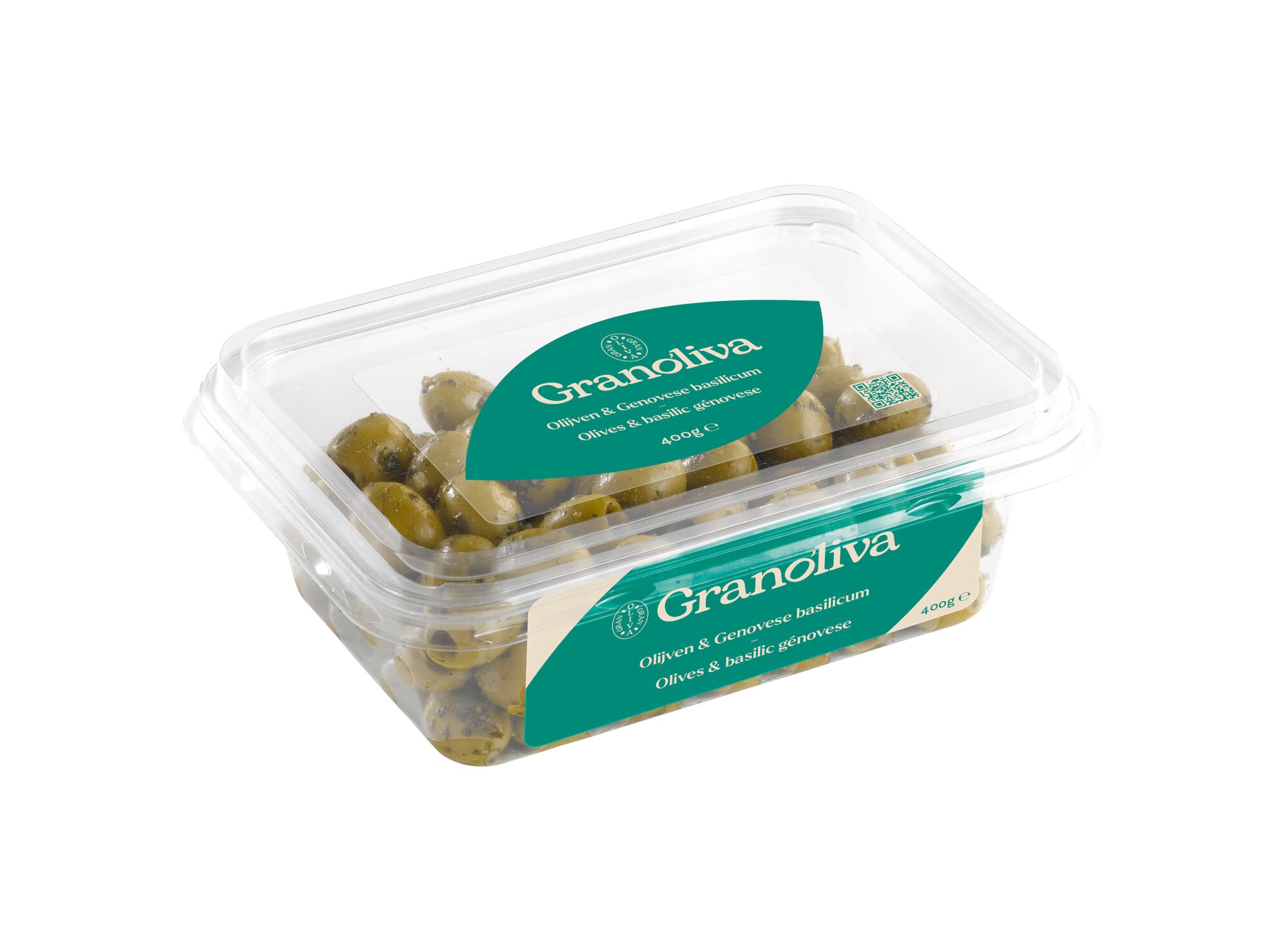 Olijven en basilicum 400g