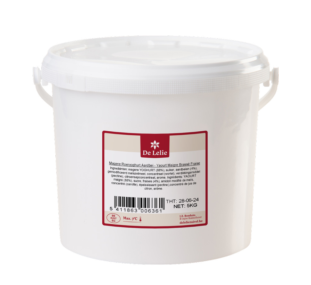 Yoghurt mager aardbei 5kg