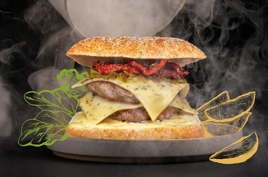 Smash chicken burger ±80g 3kg