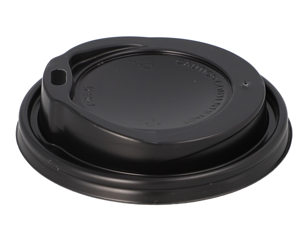 Deksel PS zwart diameter 9cm 100st