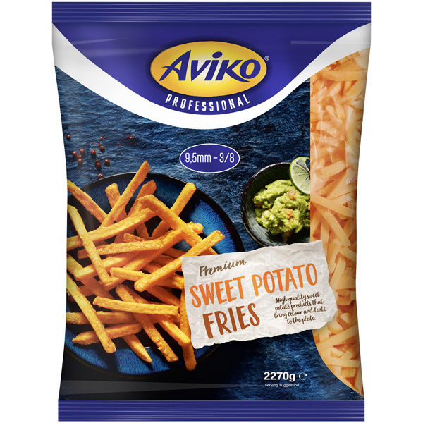 Frites de patates douces précuites 9,5mm 2,27kg