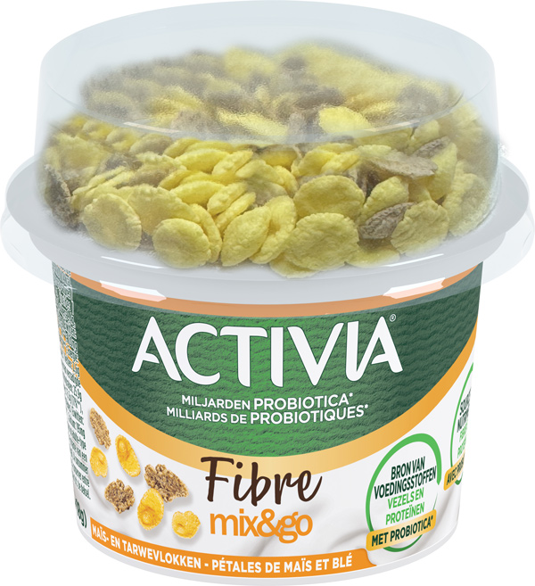Yoghurt activia topper bruine vezels 163g