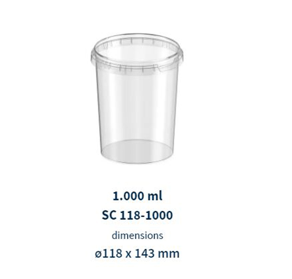 Pot + couvercle inviolable 1L 240p