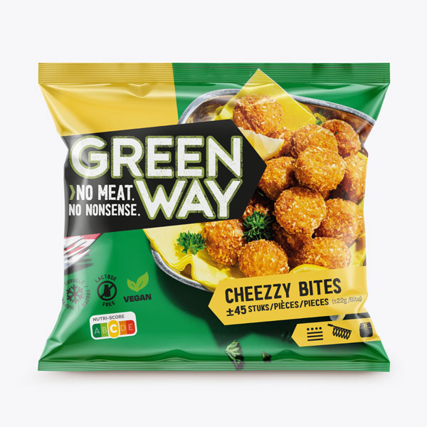 Vegan cheezzy bites ovenklaar (22gr) 1kg