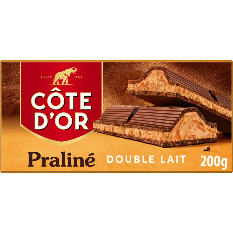 Melkchocolade double lait praliné 200g