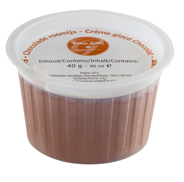 Beker roomijs chocolade 80mlx36