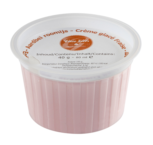 Godet crème glacée fraise 80mlx36