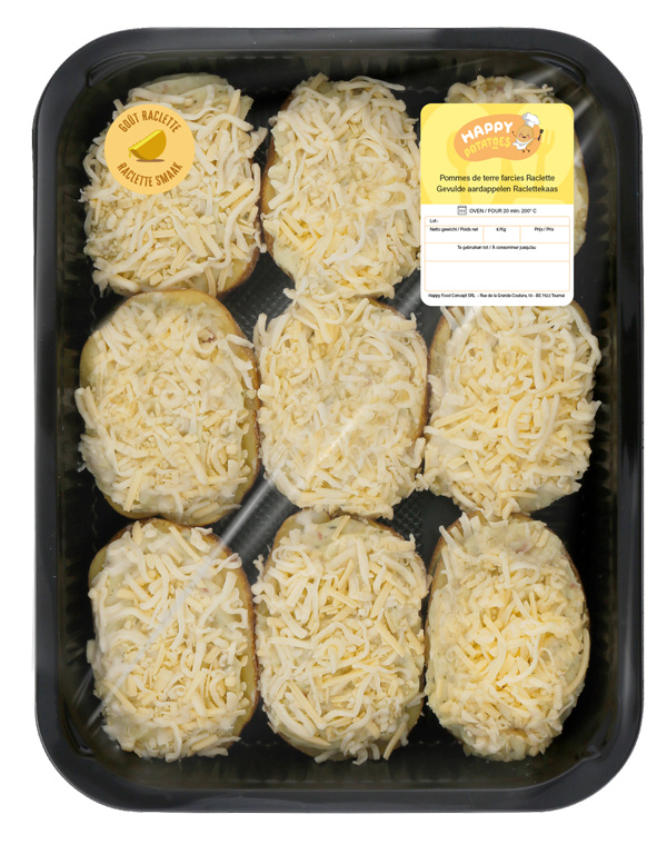 Gevulde aardappel raclette & spek 9st 1,395kg