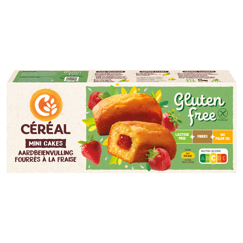 Mini cakes fourrés fraise gluten&lact.free 6p 210g