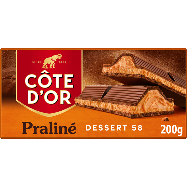 Melkchocolade double lait praliné 200g