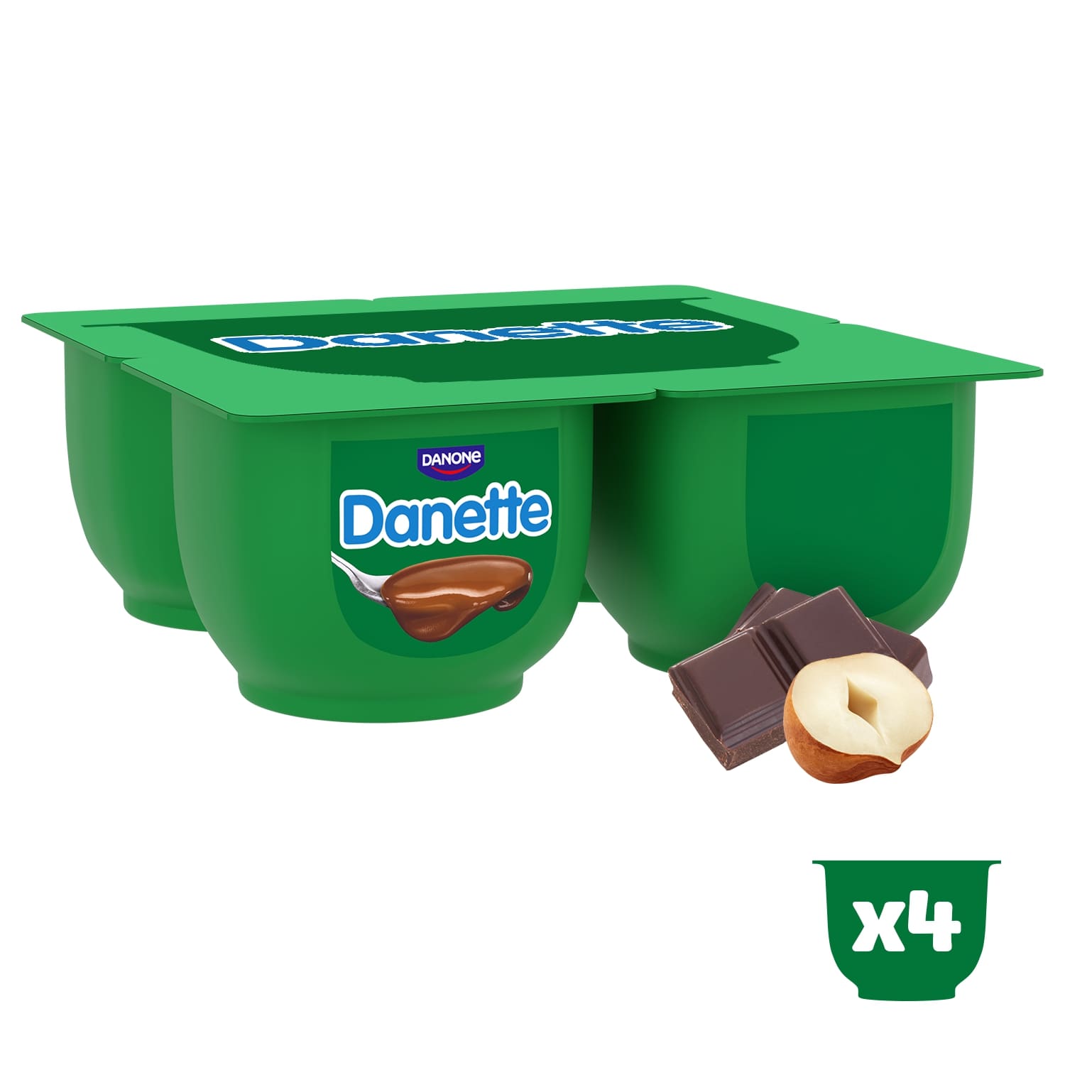 Danette choco-hazelnoot 125gx4