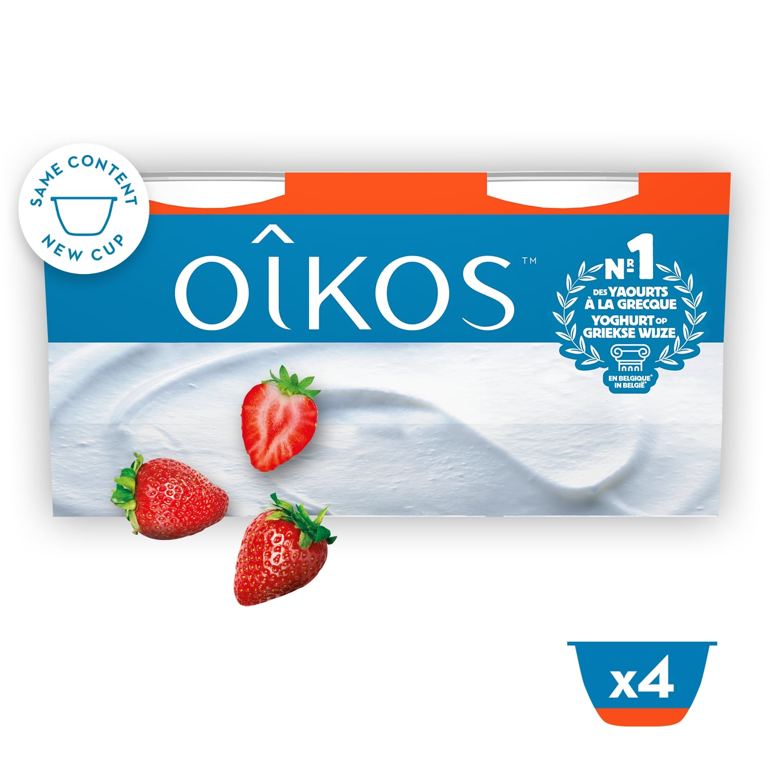 Yoghurt Oikos aardbei 115gx4
