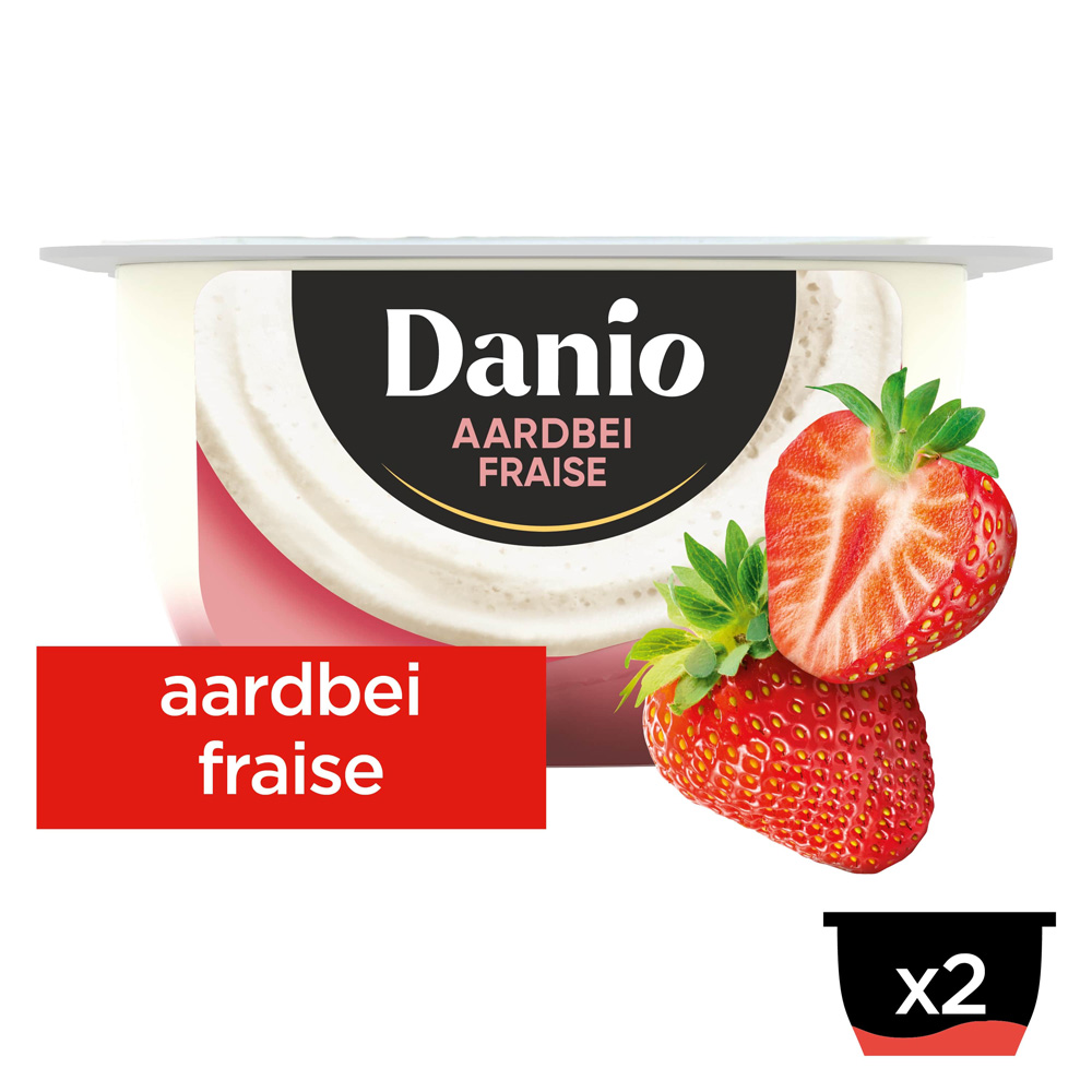 Danio Kaas opgeklopt aardbei 125gx2